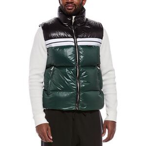 Palm Angels Mens  Puffer Vest, Green